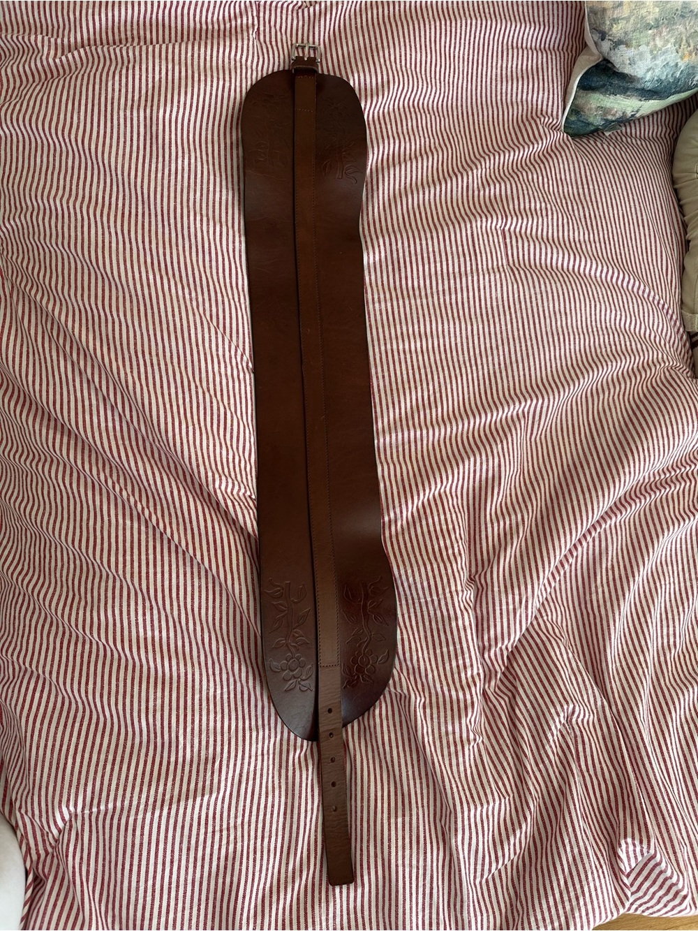 Zara Brown Leather Belt with Subtle Stitching